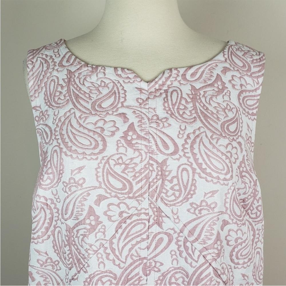 Victoria Beckham For Target White/ Pink Paisley Sleeveless Dress